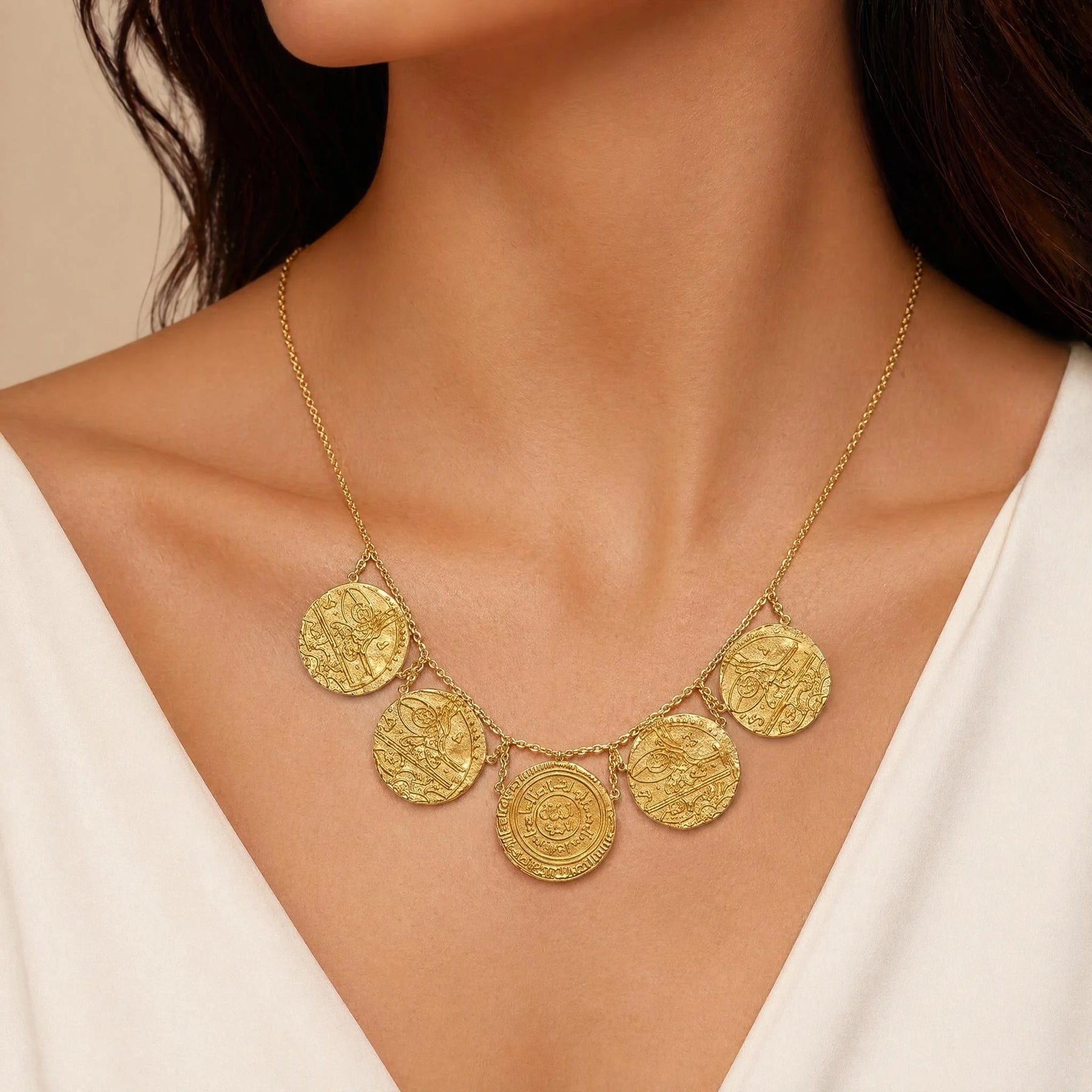 5 coin necklace
